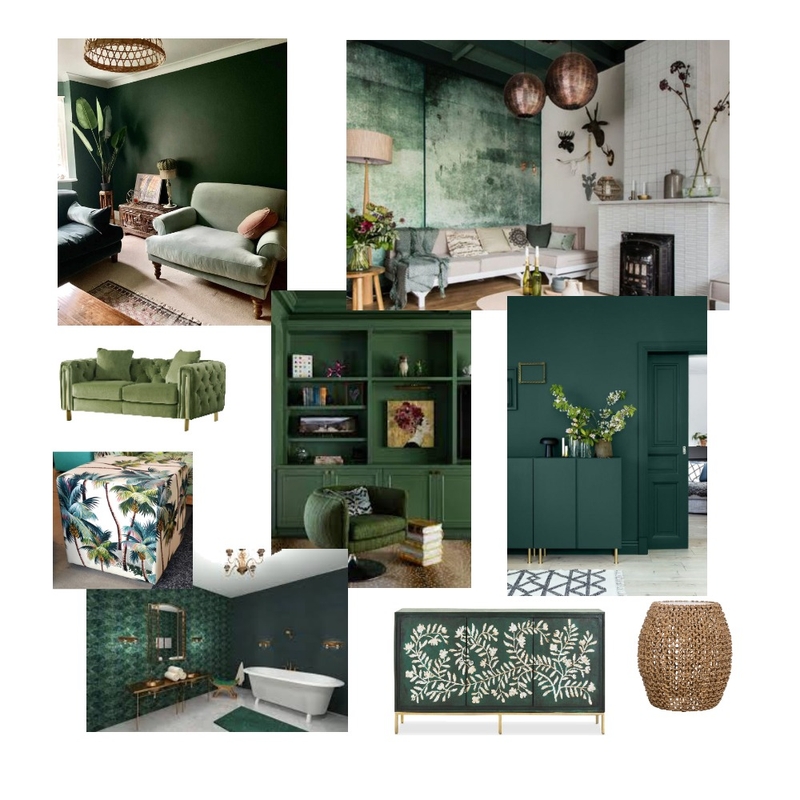 green monochromatic Mood Board by madihajaved24 on Style Sourcebook