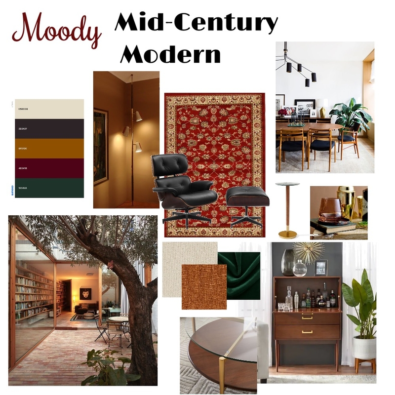 Moody Mid-Century Lounge Mood Board by sharongandy on Style Sourcebook