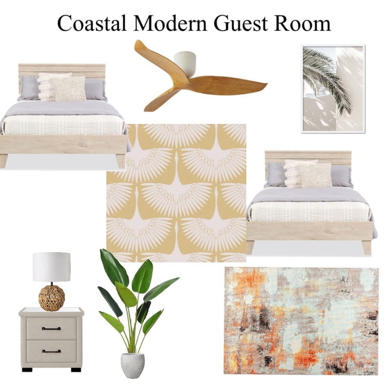 Coastal Modern Guest Room Mood Board by Mary Helen Uplifting Designs on Style Sourcebook