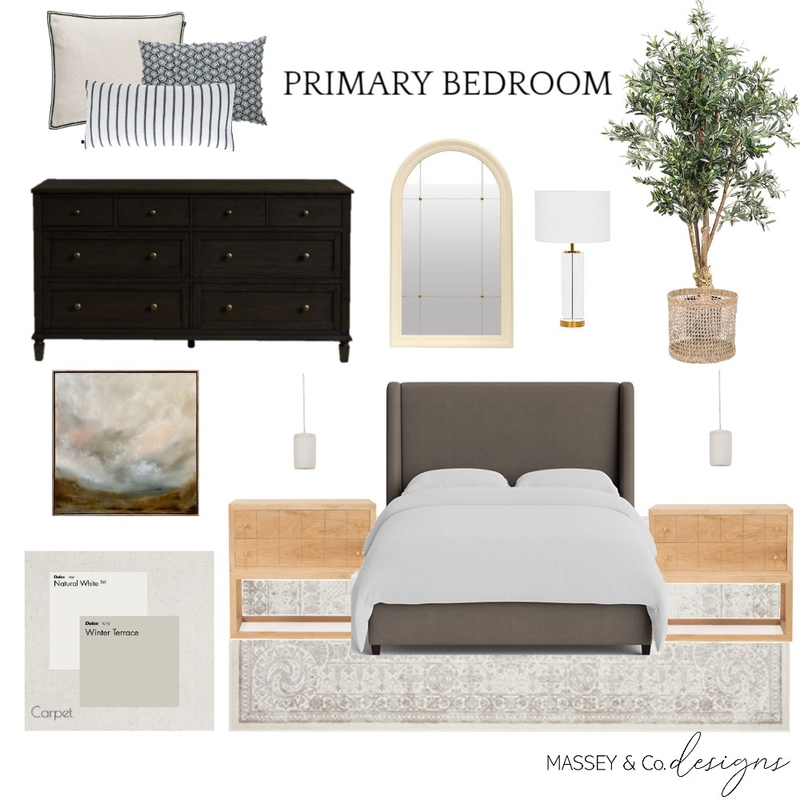 Transitional Primary Bedroom Mood Board by Massey & Co Designs on Style Sourcebook