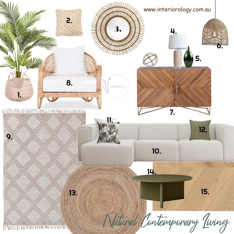 Contemporary Tropical Green Living Mood Board by interiorology on Style Sourcebook