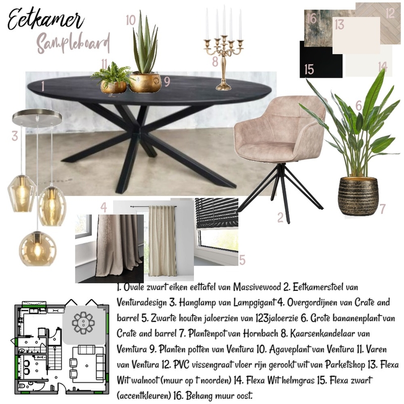 eetkamer opdracht 9 Mood Board by Interieur Design by Debby on Style Sourcebook