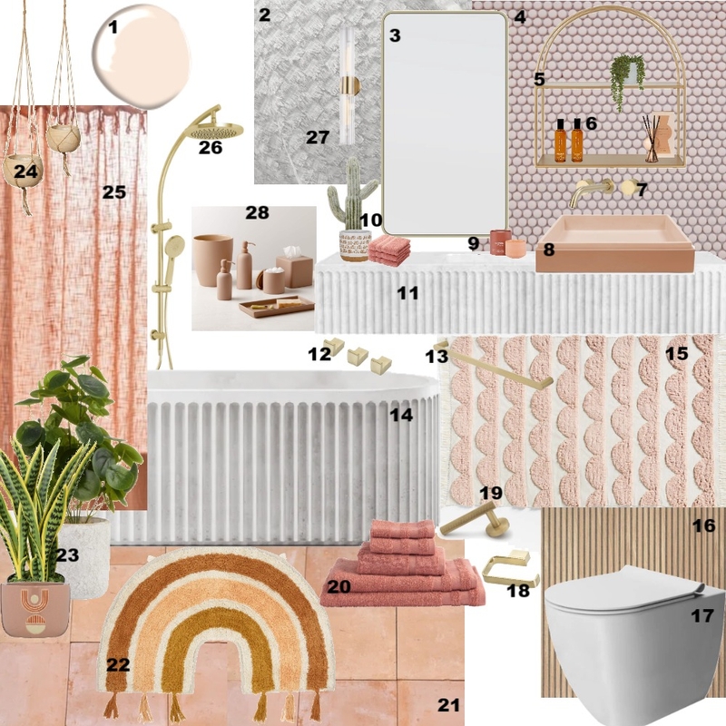 Monochromatic Bathroom Mood Board by Jess. on Style Sourcebook