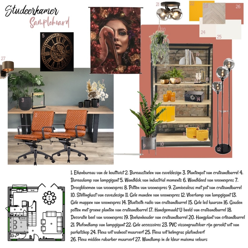 studeerkamer opdracht 9 Mood Board by Interieur Design by Debby on Style Sourcebook