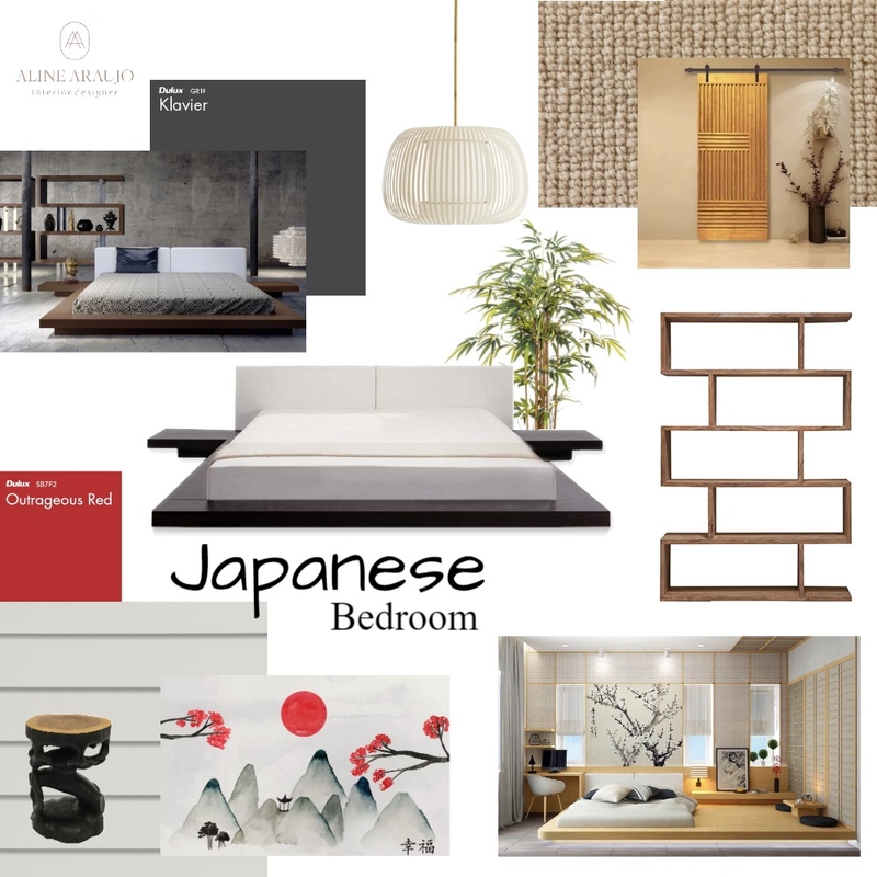 Japanese Bedroom Mood Board by Aline Araujo Interior Designer on Style Sourcebook