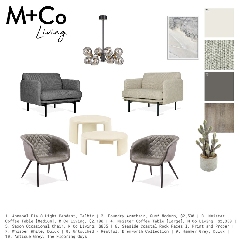 Coastal Class Mood Board by M+Co Living on Style Sourcebook