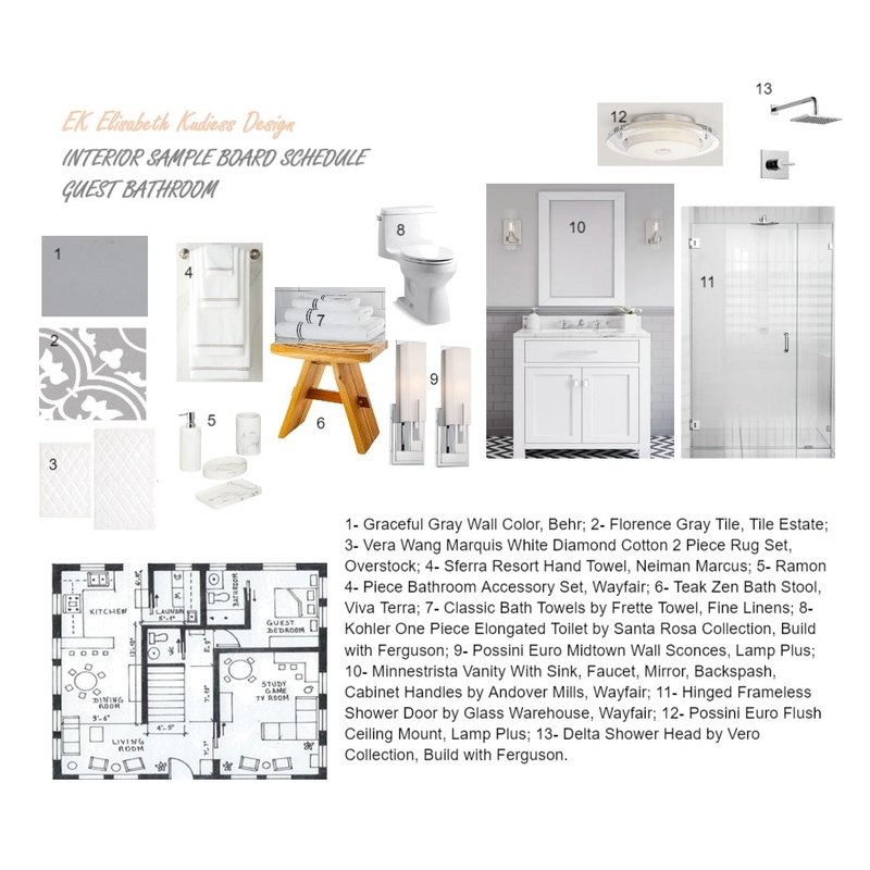 Guest Bathroom Schedule final Mood Board by LisaUS on Style Sourcebook