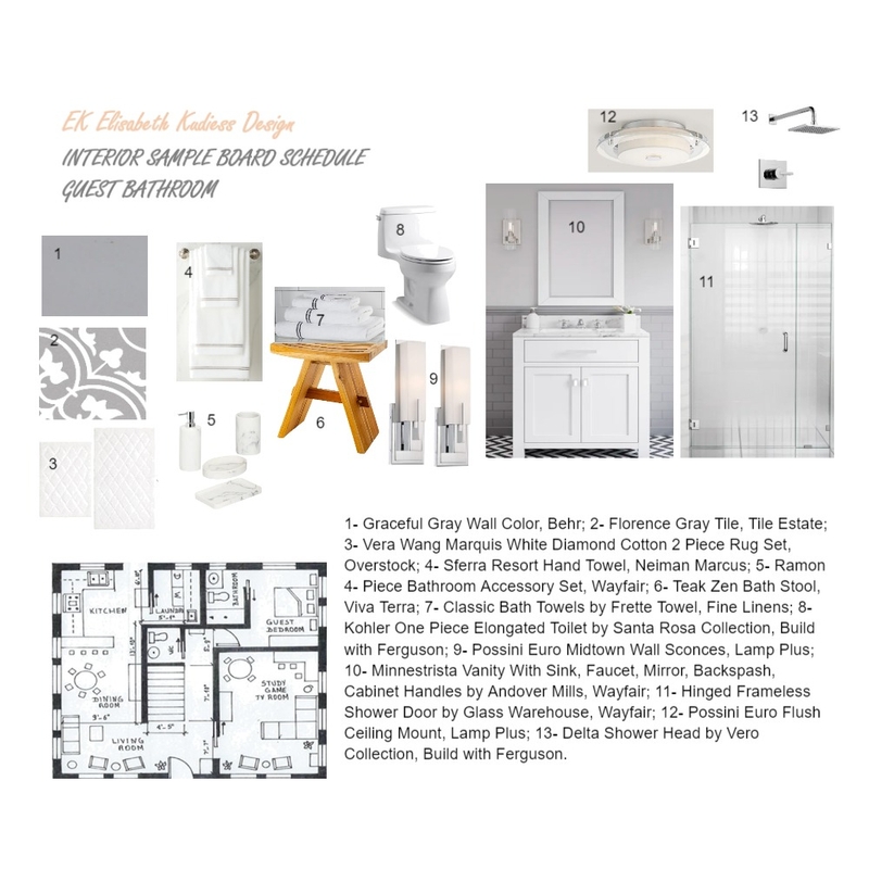 Guest Bathroom Schedule final Mood Board by LisaUS on Style Sourcebook