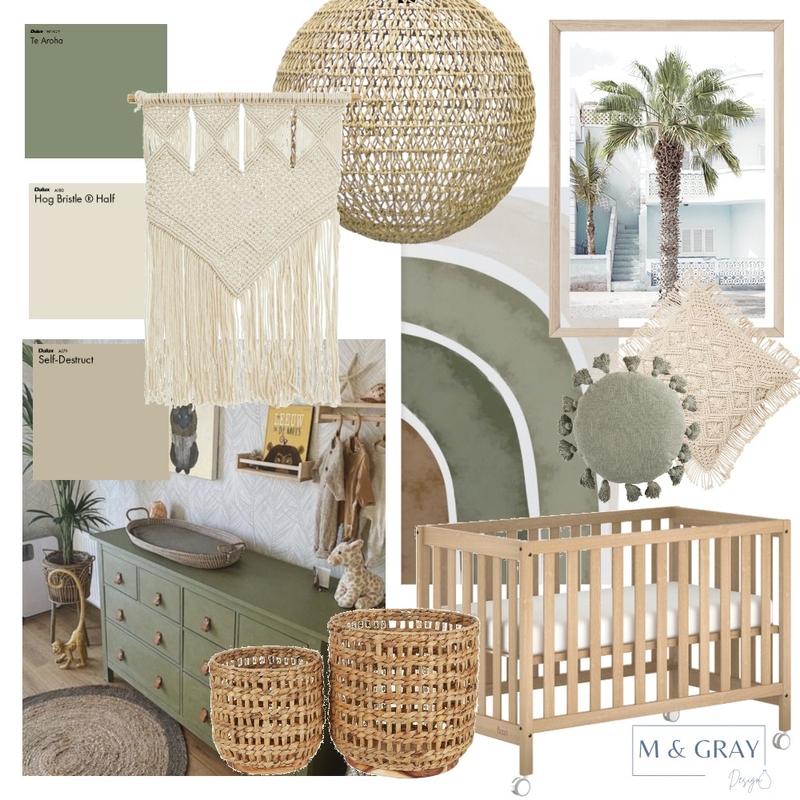 Boho Nursery Mood Board by M & Gray Design on Style Sourcebook