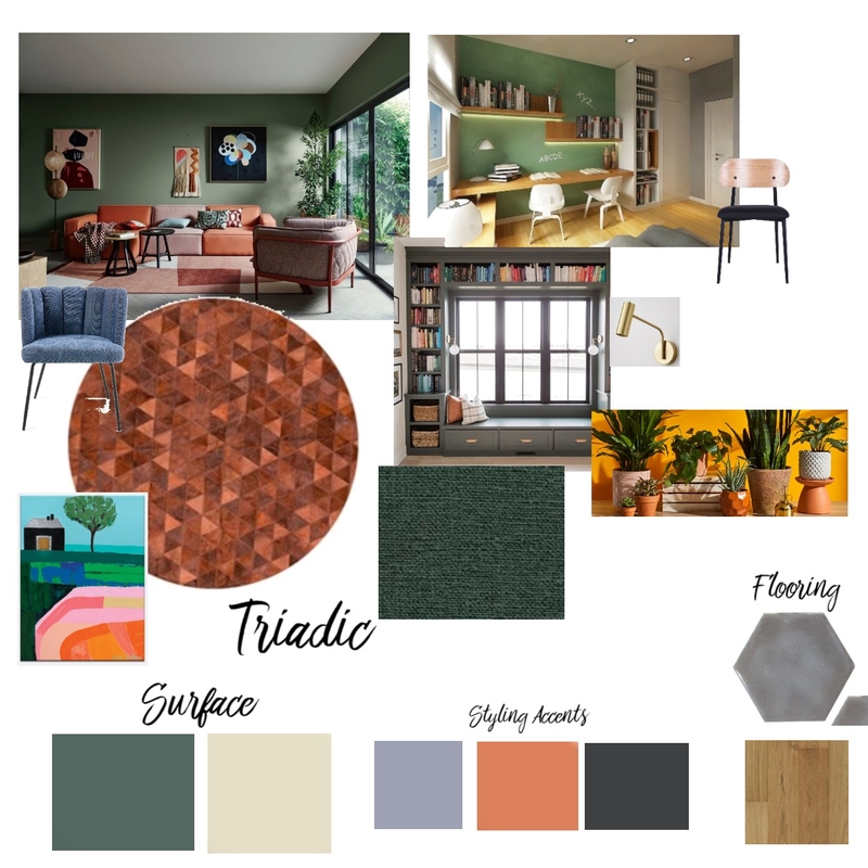 Module 6 Triadic Colour Scheme Mood Board by Janet'sPlanet on Style Sourcebook