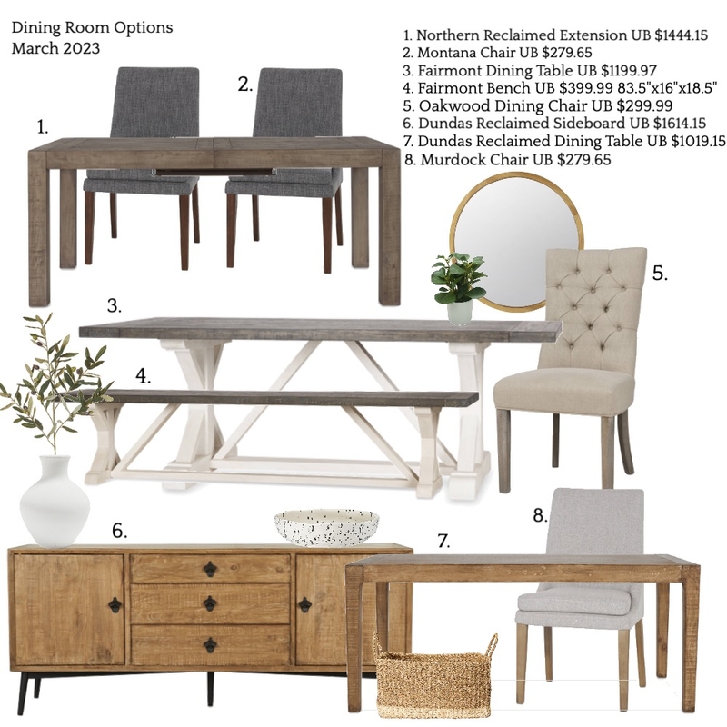 Dining Room Options - Karna Mood Board by jenleclair on Style Sourcebook