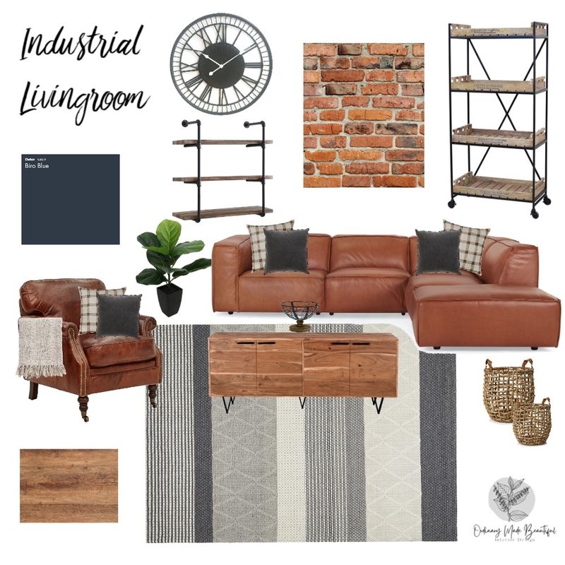 Industrial Livingroom Mood Board by Ordinary Made Beautiful on Style Sourcebook