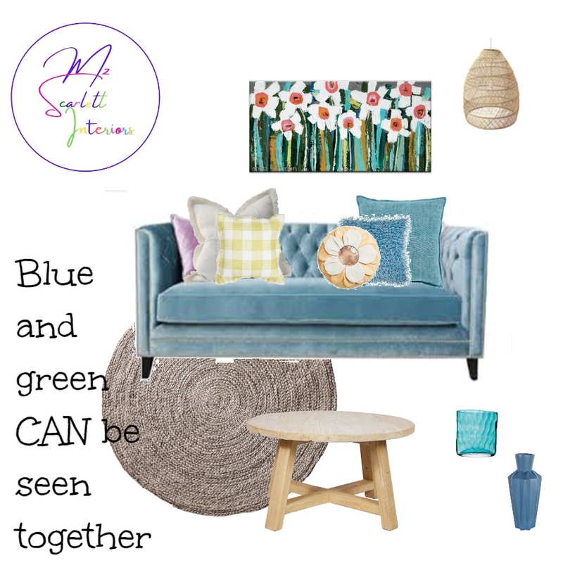 Blue and green CAN be seen together Mood Board by Mz Scarlett Interiors on Style Sourcebook