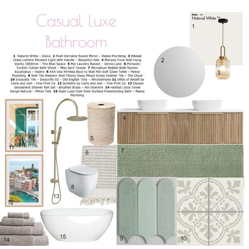 Casual Luxe Bathroom Mood Board by Rachel Brine on Style Sourcebook