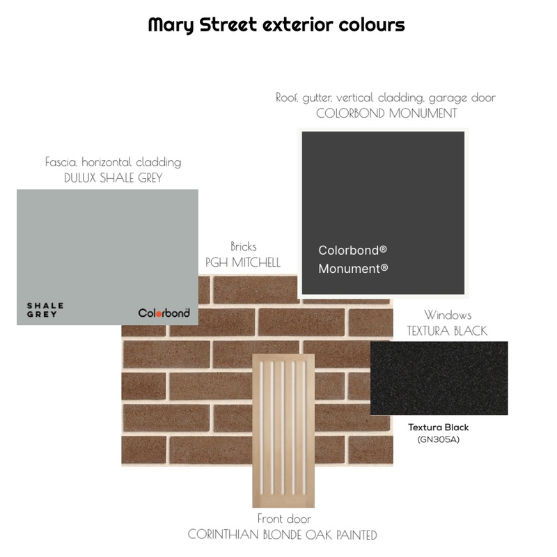 Mary St exterior colours Mood Board by Charrison on Style Sourcebook