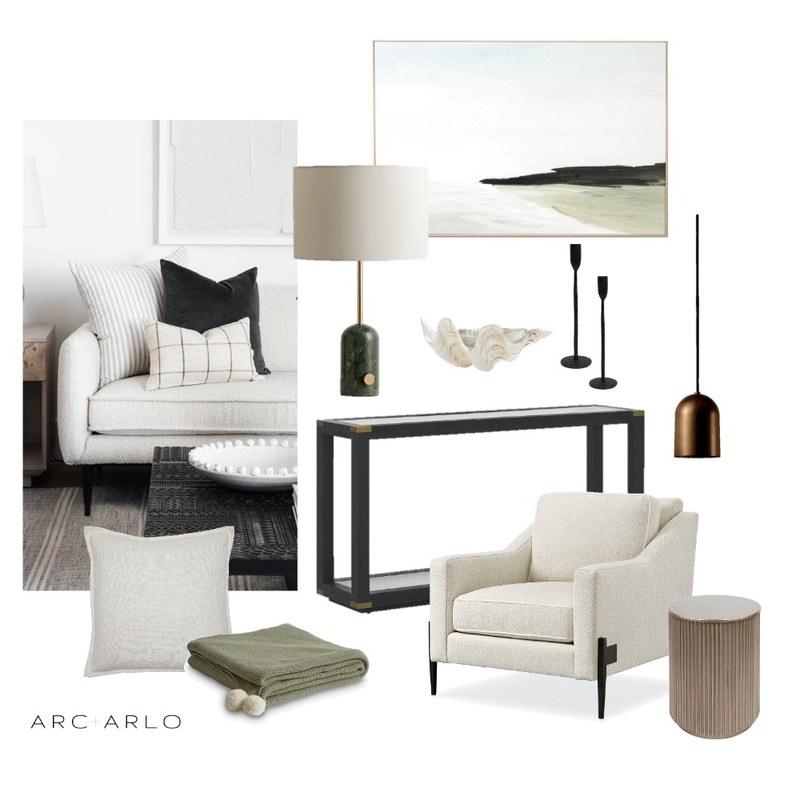 Mono Reading Nook Mood Board by Arc and Arlo on Style Sourcebook