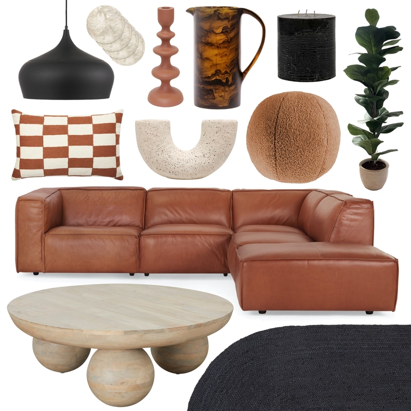 Moody Brown and Black Living Room 🌟 Mood Board by Lighting Illusions on Style Sourcebook