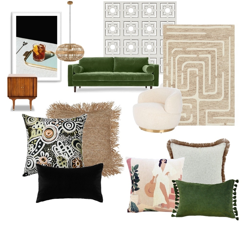 Mid Century Whisky Mood Board by bellecatbee on Style Sourcebook