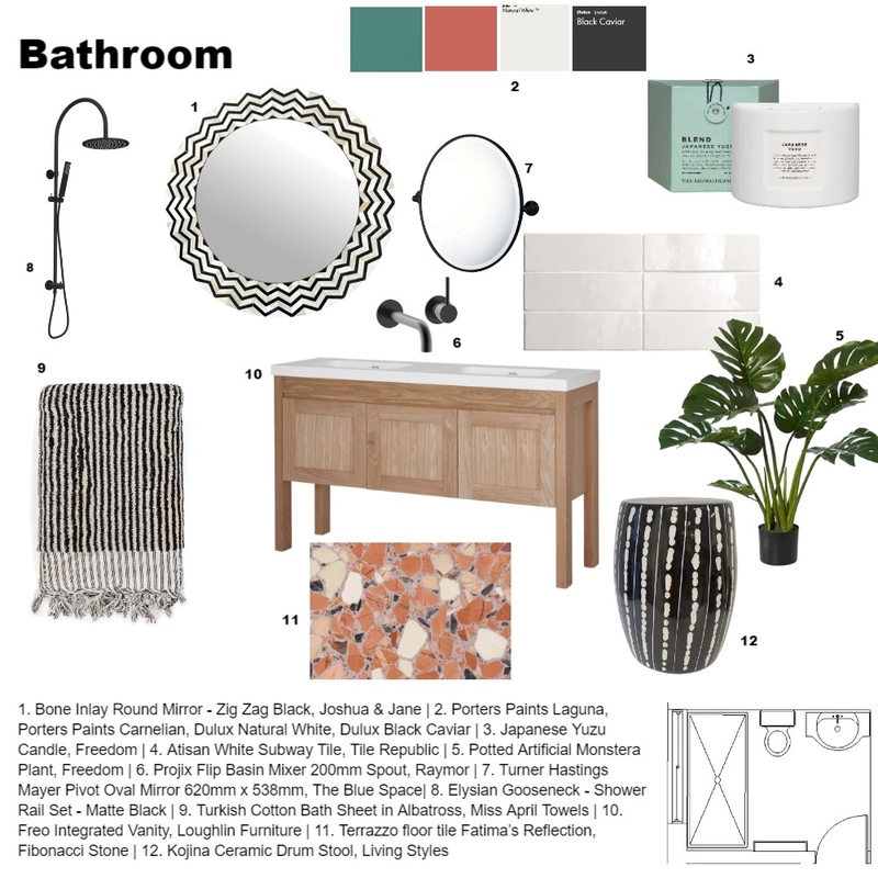 Module 9 - Bathroom Mood Board by The Space Ace on Style Sourcebook