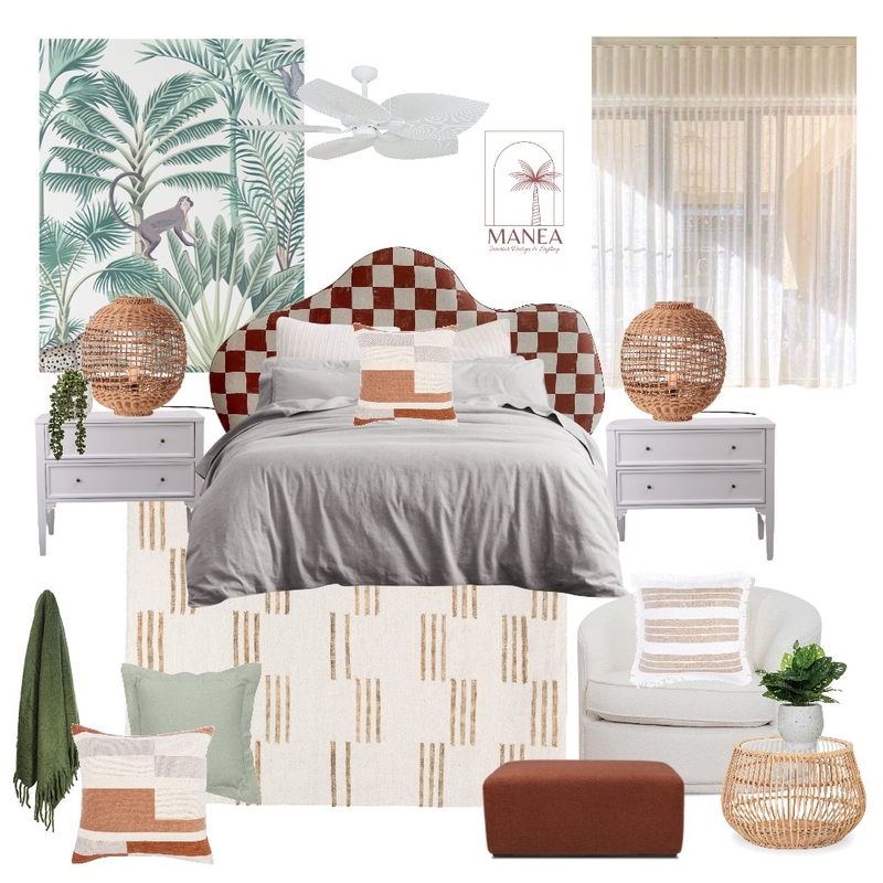 Playful Pattern Bedroom Mood Board by Manea Interior Design & Styling on Style Sourcebook