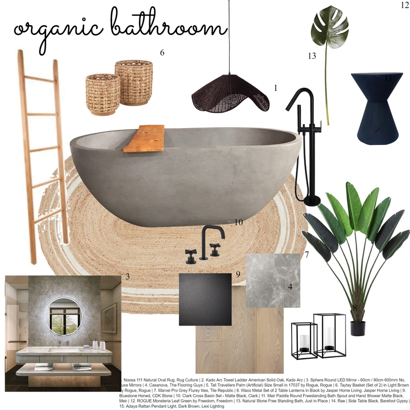 organic bathroom Mood Board by DianaE on Style Sourcebook