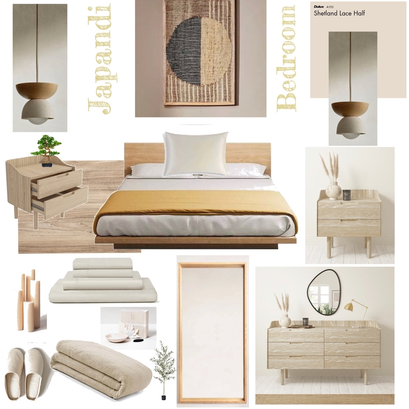 Japandi Bedroom Mood Board by ElTaso Interiors on Style Sourcebook