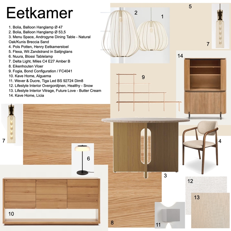 Opdracht 9 - Eetkamer Mood Board by Jale on Style Sourcebook