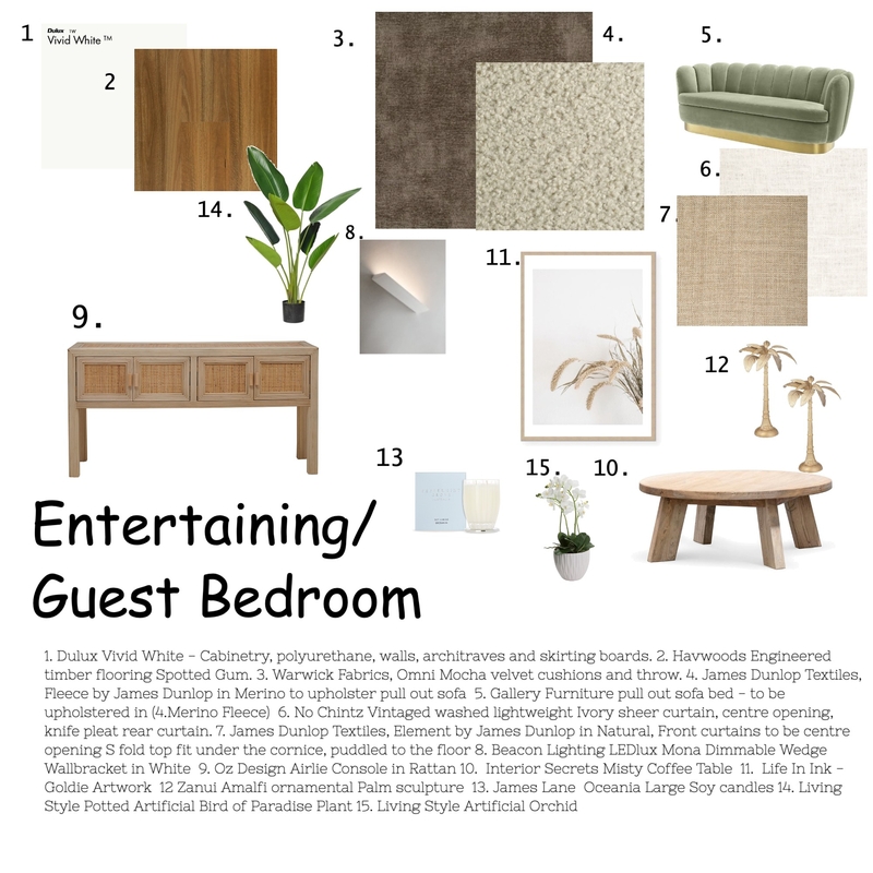 Entertaining/ Guest Bedroom Mood Board by DBD on Style Sourcebook