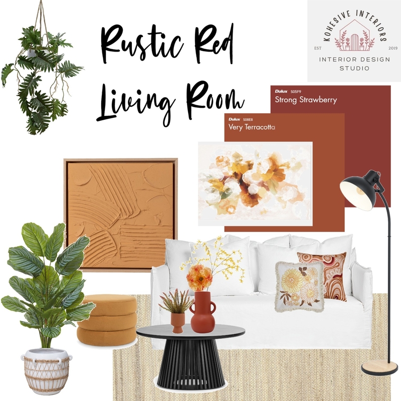 Rustic Red Living Room Mood Board by Kohesive on Style Sourcebook