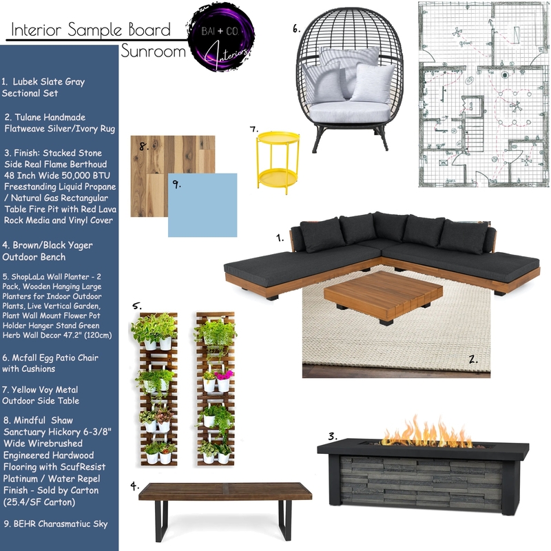 IDI Module 9 Interior Sample Board - Sunroom Mood Board by bai12345 on Style Sourcebook