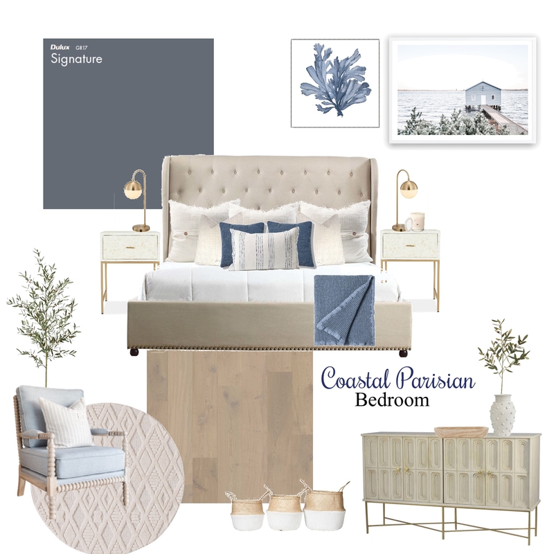 Coastal Parisian Bedroom Mood Board by Morganizing Co. on Style Sourcebook