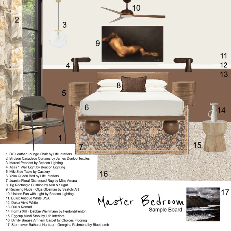 Natural Monochrome Master Bedroom Mood Board by Greenterior Design on Style Sourcebook