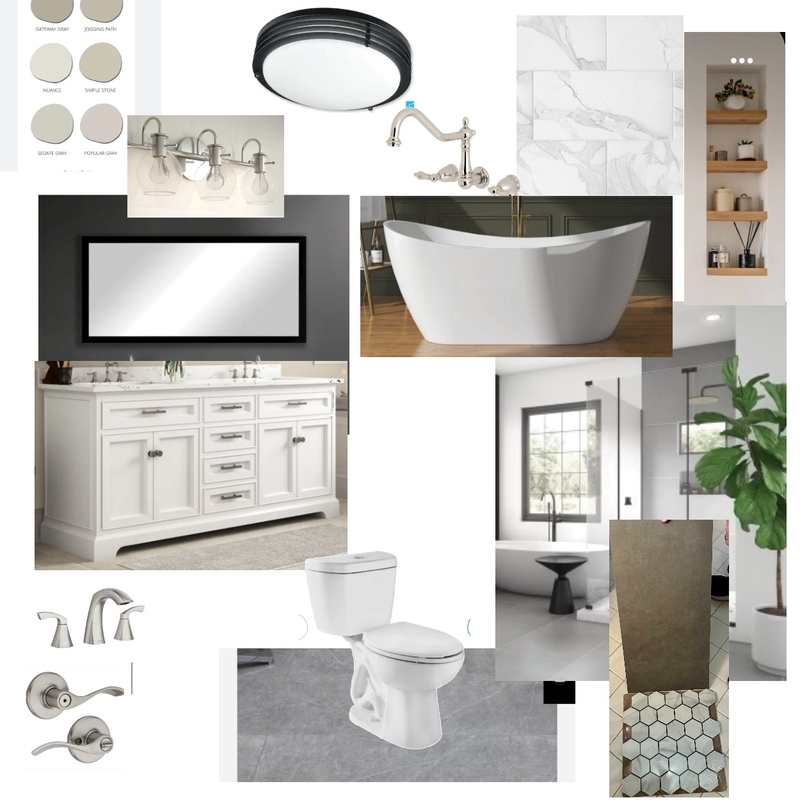 Sonn Family Master Bathroom/ 2nd draft Mood Board by Mancuso Design and Renovations LLC. on Style Sourcebook