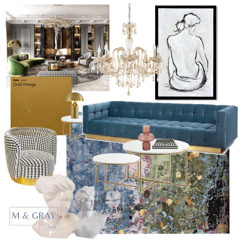 Luxury Living Room Mood Board by M & Gray Design on Style Sourcebook