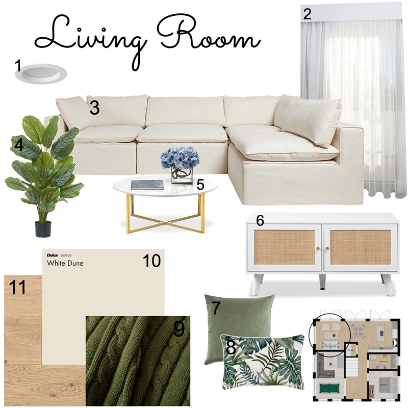 Module 9 - Living room Mood Board by Sophie Lancaster on Style Sourcebook