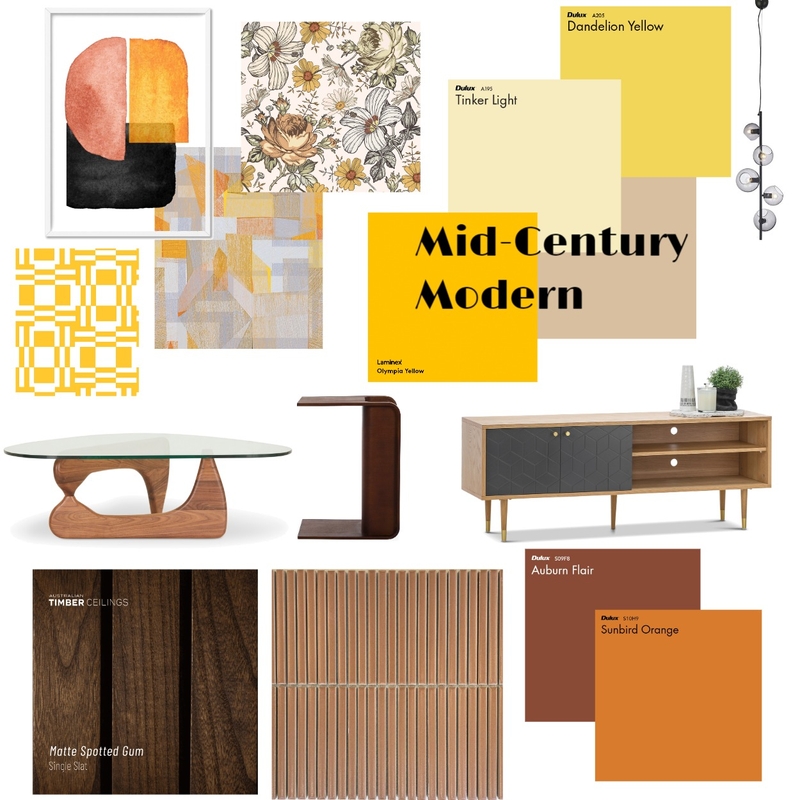 Yellow Mid-Century Modern Mood Board by maeid23180@gmail.com on Style Sourcebook