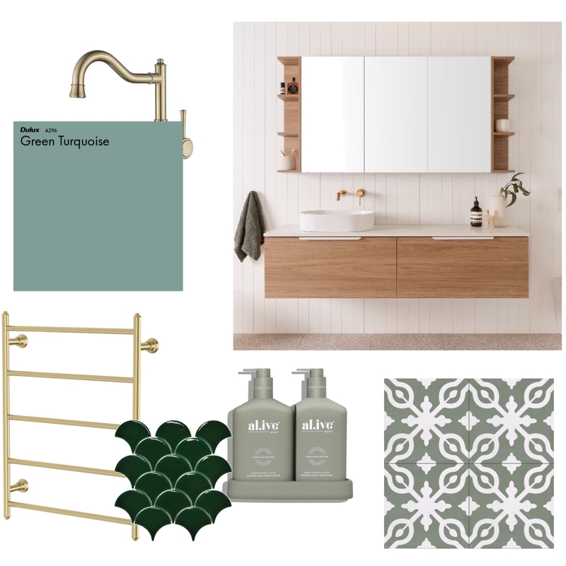 Green bathroom Mood Board by Liv_fordyce on Style Sourcebook