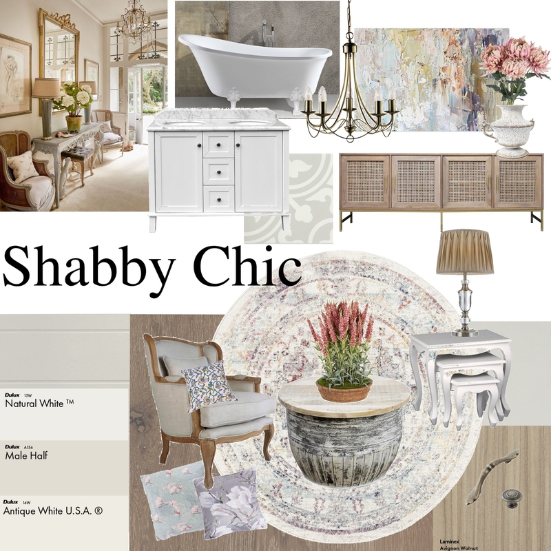 Shabby Chic Mood Board Mood Board by mreynolds on Style Sourcebook