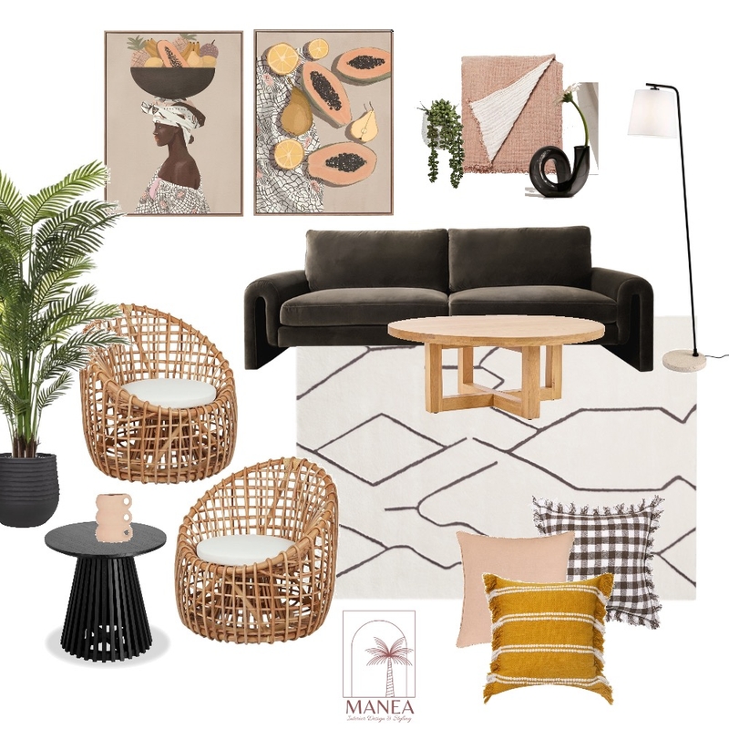 Modern Tropics Living Room Mood Board by Manea Interior Design & Styling on Style Sourcebook