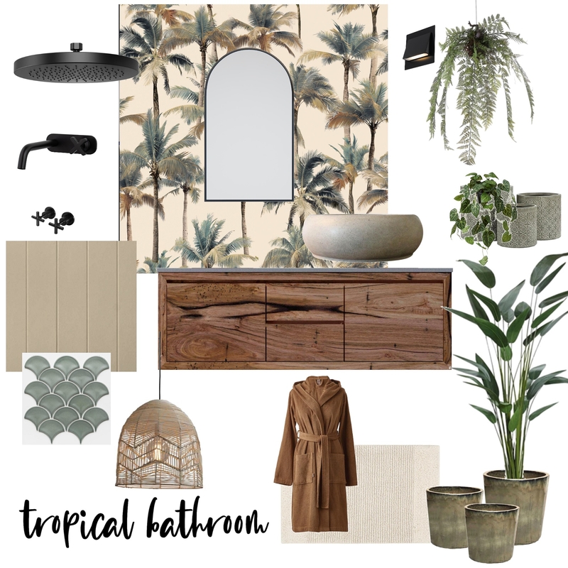 Tropical bathroom Mood Board by Scarlett Sommerville on Style Sourcebook