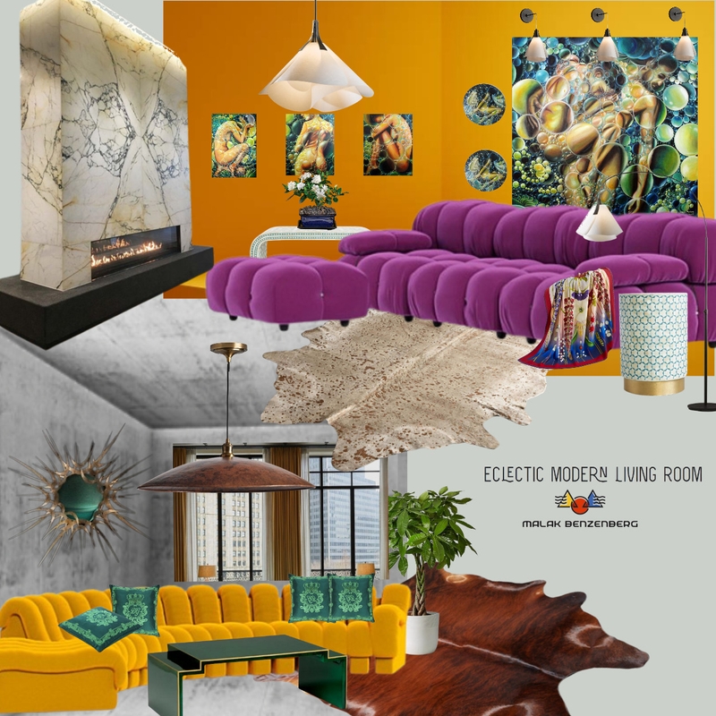 Eclectic Living Room Design_Malak Benzenberg Mood Board by Malak_Benzenberg on Style Sourcebook