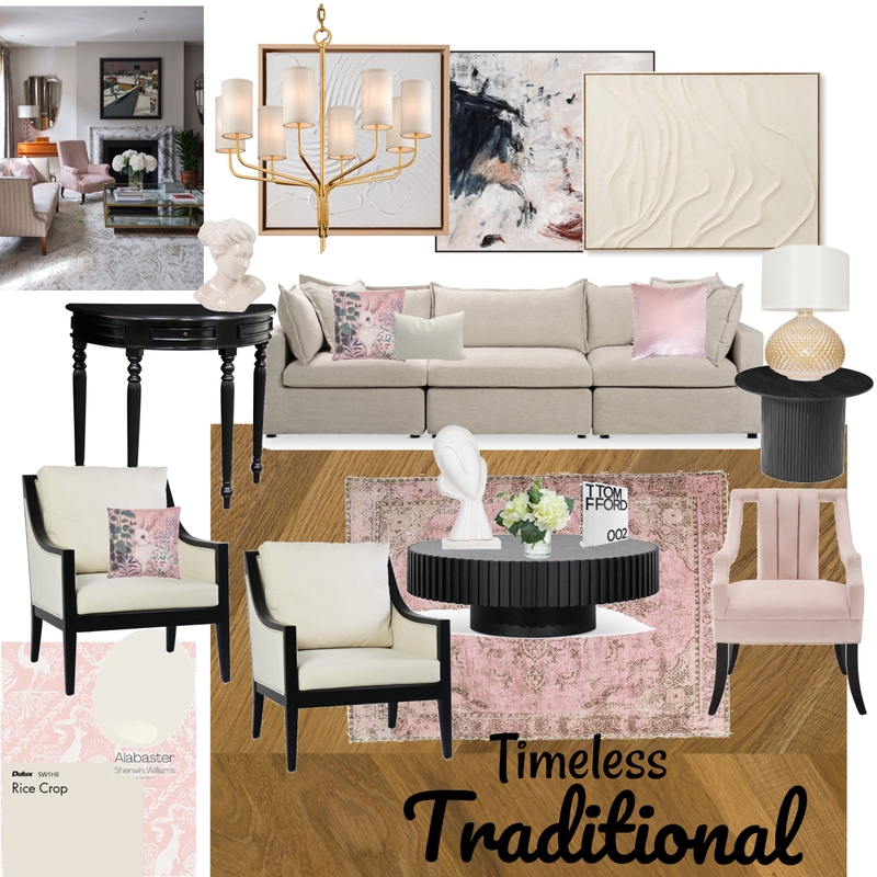 Timeless Traditional blush and cream Mood Board by Shamean on Style Sourcebook