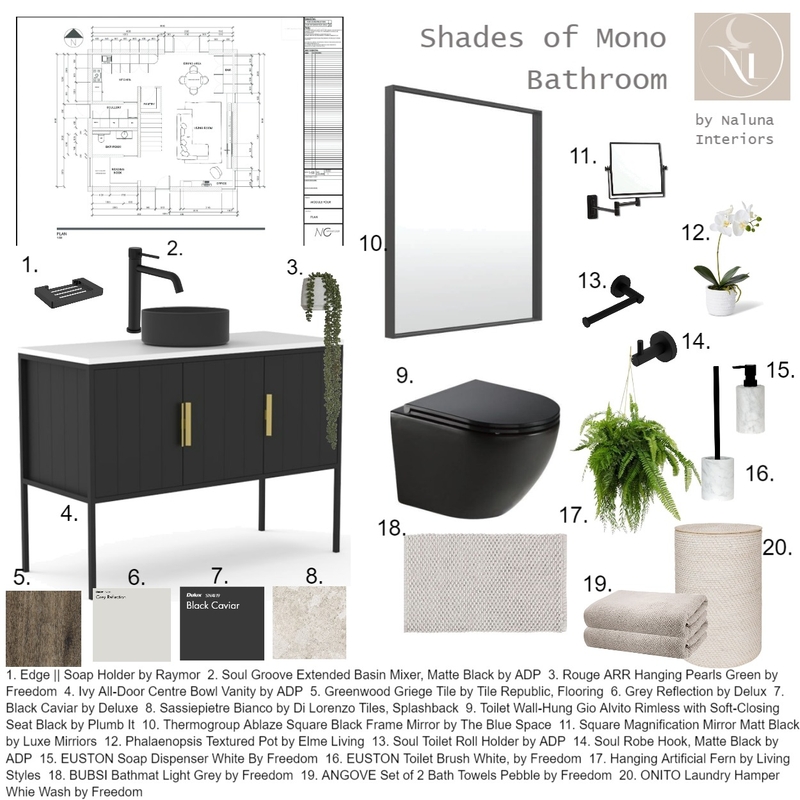 Bathroom Sampleboard Mood Board by Natalie on Style Sourcebook