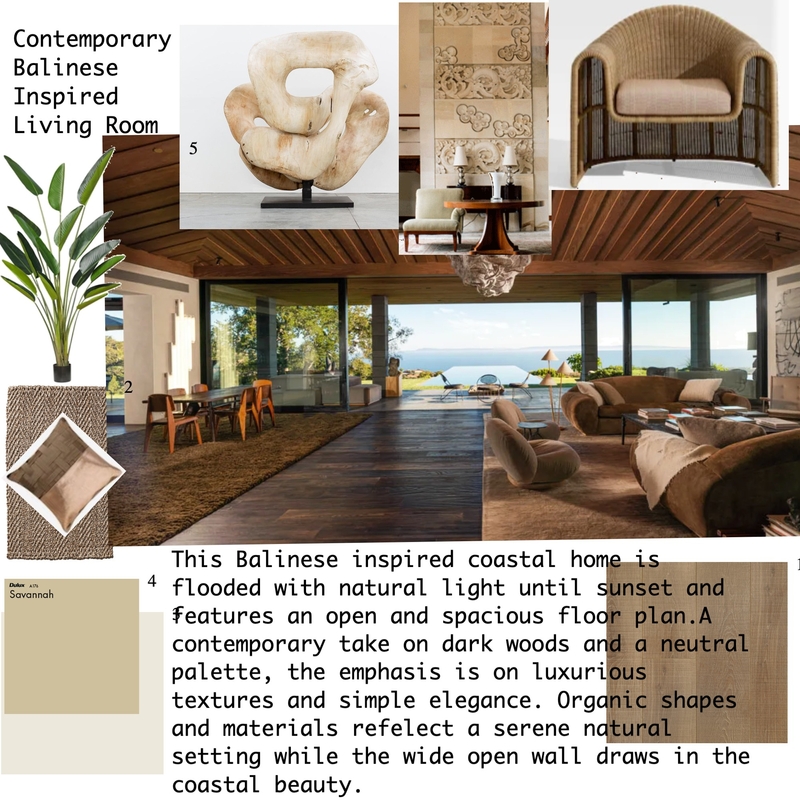 Contemporary Balinese Inspired Living Room Mood Board by bbFreedom2023 on Style Sourcebook