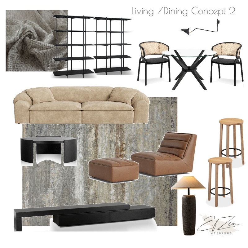 Nick's home - Living/Dining Concept 2 Mood Board by EF ZIN Interiors on Style Sourcebook