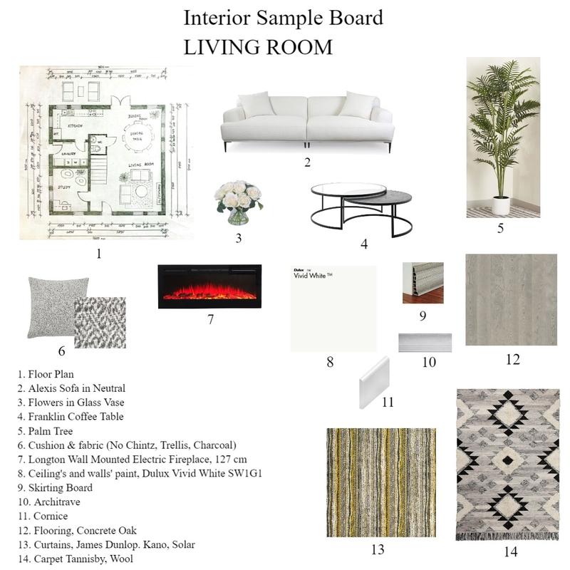 Sample Board - LIVING ROOM Mood Board by natalia_umrani on Style Sourcebook