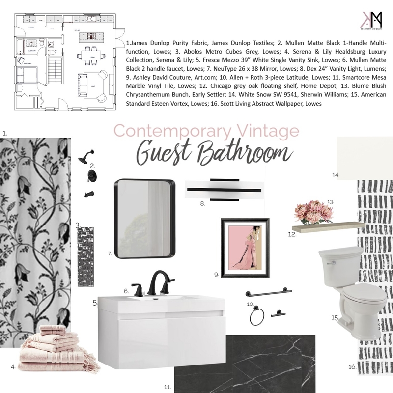 Contemporary Vintage Guest Bedroom Mood Board by Kat Morris Interior Design on Style Sourcebook