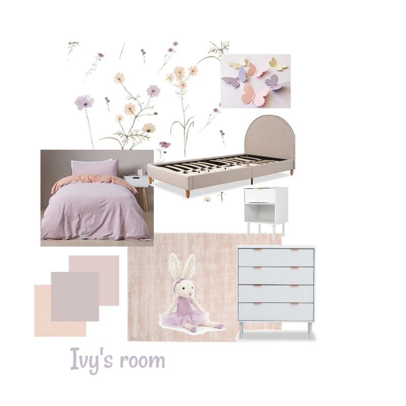 Ivy's room - peach and lilac 2 Mood Board by tahlia m on Style Sourcebook