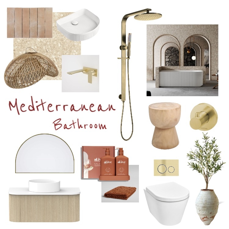 Mediterranean Bathroom Mood Board by J.wilckens on Style Sourcebook