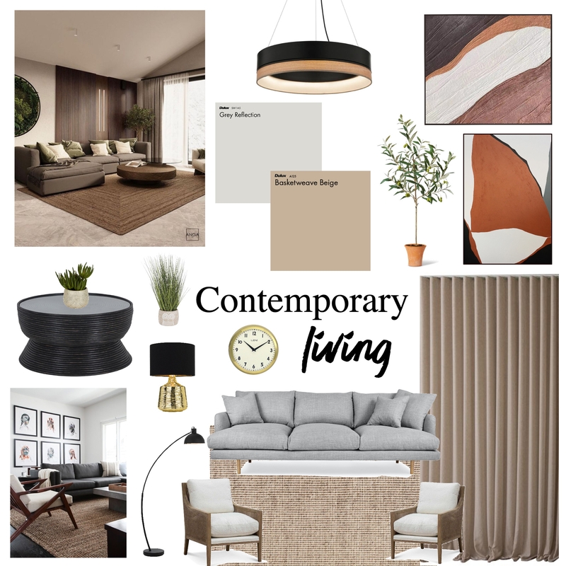 Contemporary Living Room Mood Board by revasser.designs on Style Sourcebook